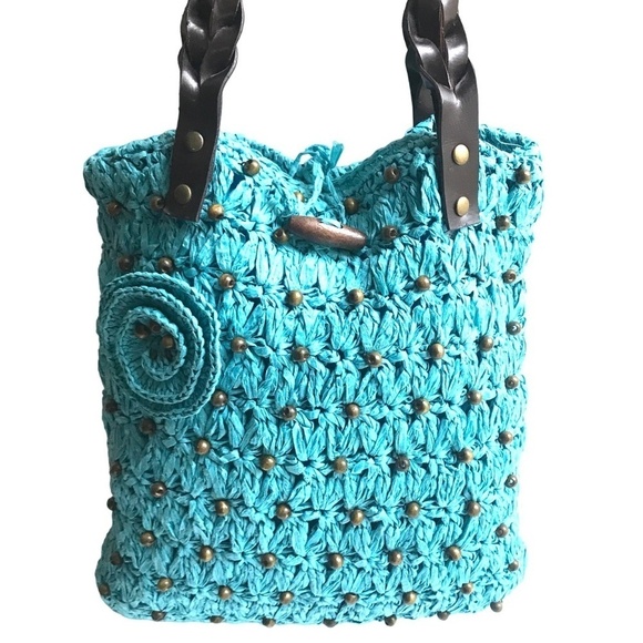 Naturalizer Woven Paper & Wooden Bead Shoulder Bag - Picture 1 of 14